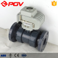 Flange Straight through UPVC Material Motorized ball valve